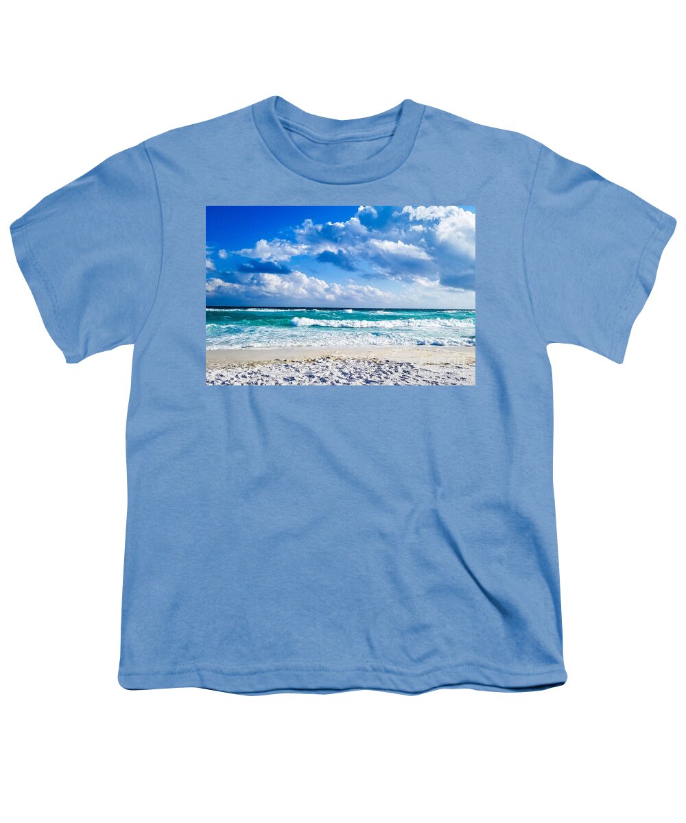 Beach Youth T-Shirt featuring the photograph Beach Waves, Opal Beach, Pensacola Beach, Florida by Beachtown Views