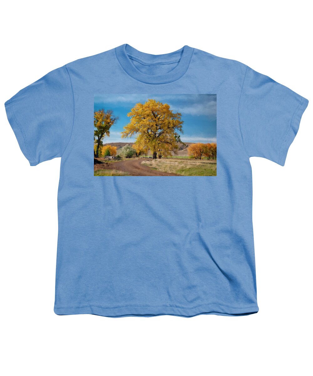 Belfry Youth T-Shirt featuring the painting Belfry Fall Landscape 5 by Roger Snyder