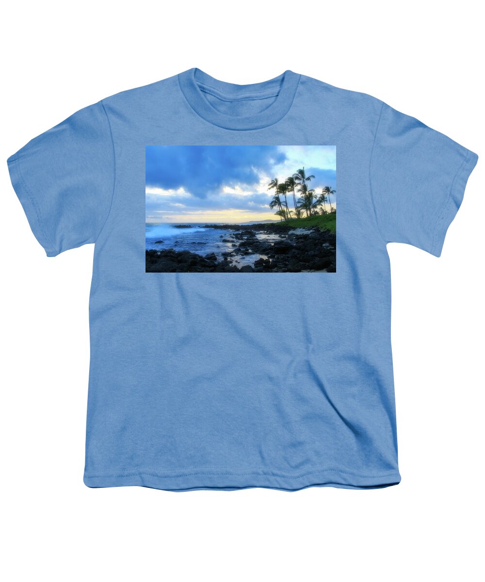 Hawaii Youth T-Shirt featuring the photograph Blue Sunset on Kauai by Robert Carter