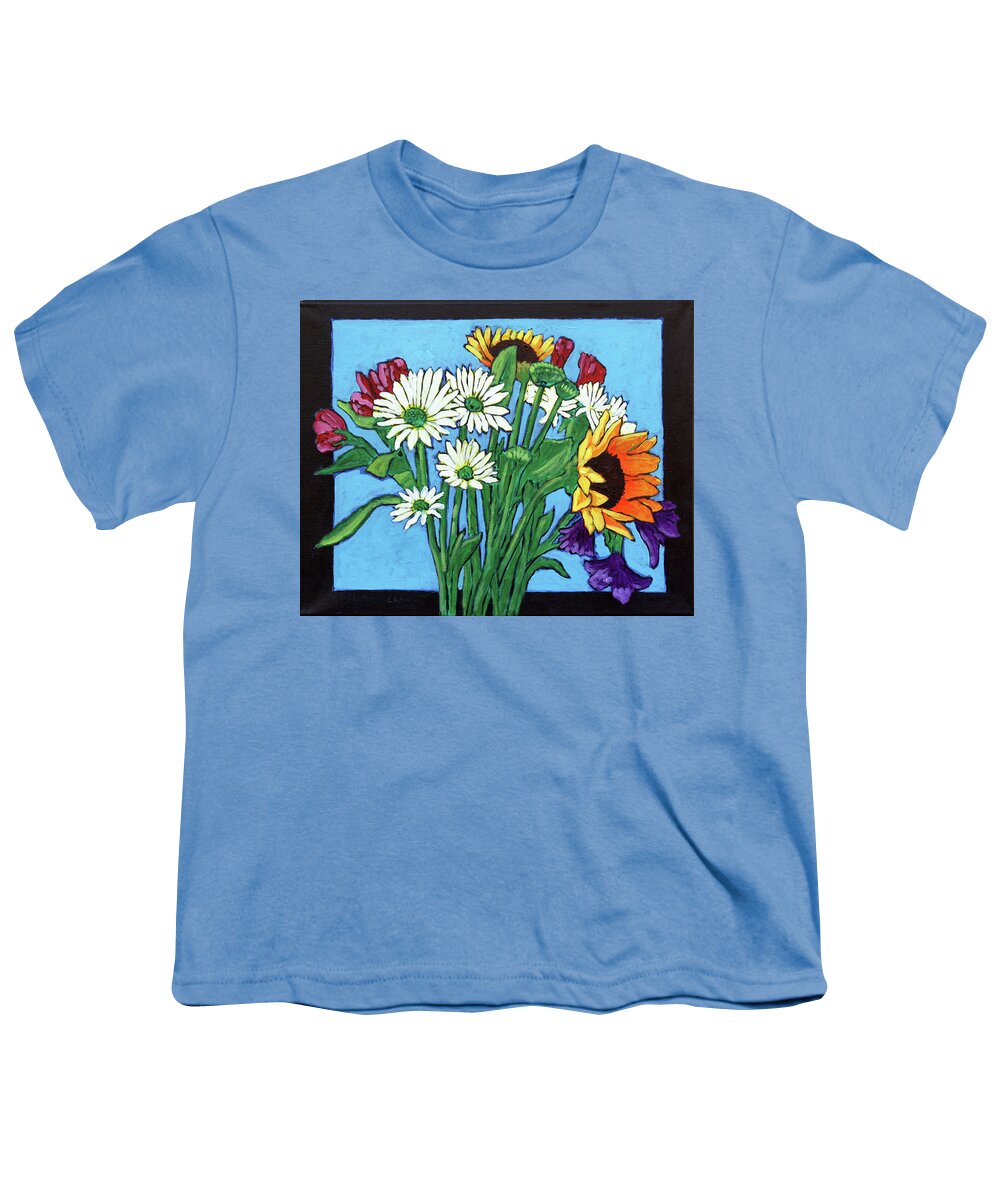 Bouquet Of Flowers Youth T-Shirt featuring the painting Bouquet for Her by John Lautermilch