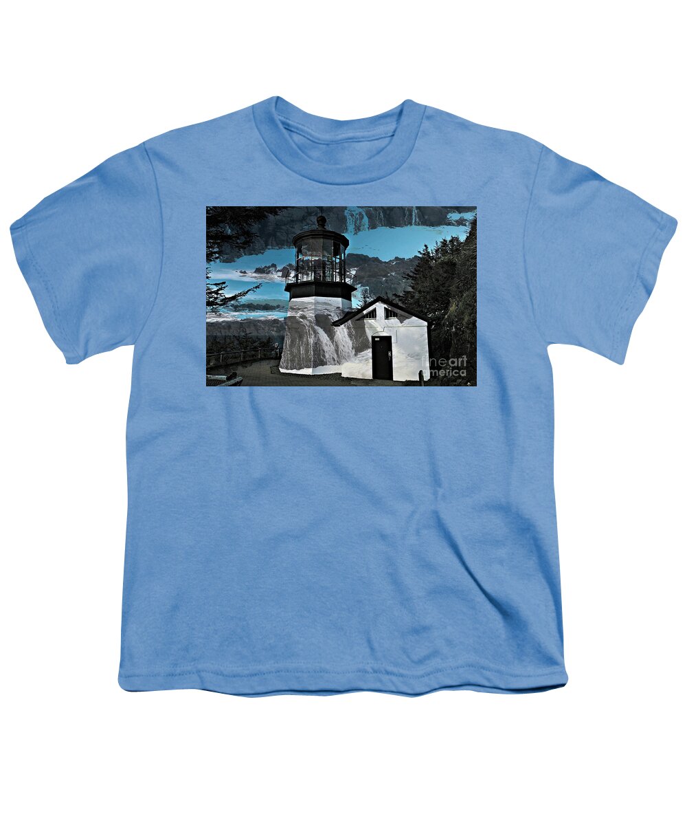 Photoart Youth T-Shirt featuring the digital art Cape Meares by Sheila Ping