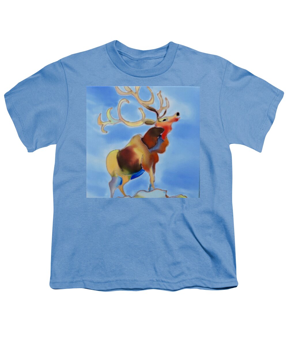 Animal Youth T-Shirt featuring the painting Elk Power by Mary Gorman