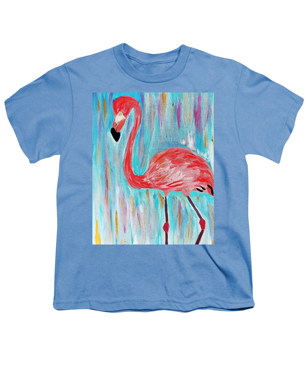 Bird Youth T-Shirt featuring the painting Flamingo by Amy Kuenzie
