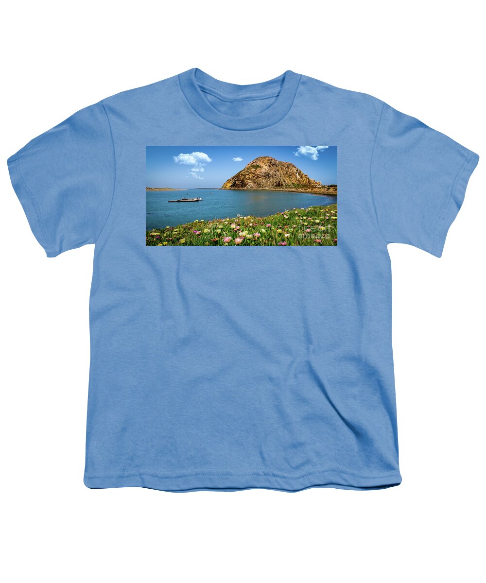 23 Million Years Old Youth T-Shirt featuring the photograph Gibraltar of the Pacific-- Morro Rock by David Levin