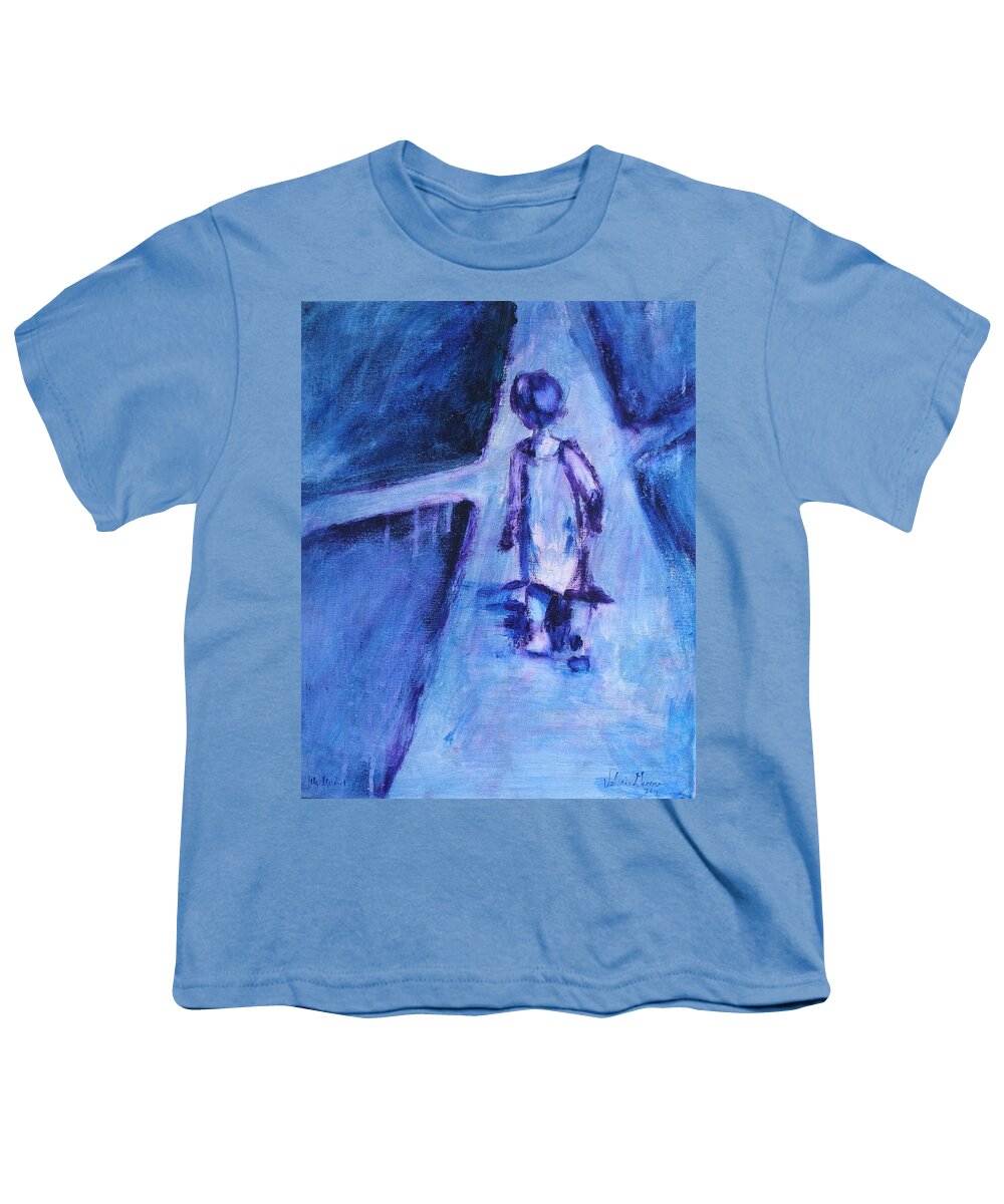 Figurative Abstract Youth T-Shirt featuring the painting Imagine Having Nothing To Hide by Valerie Greene