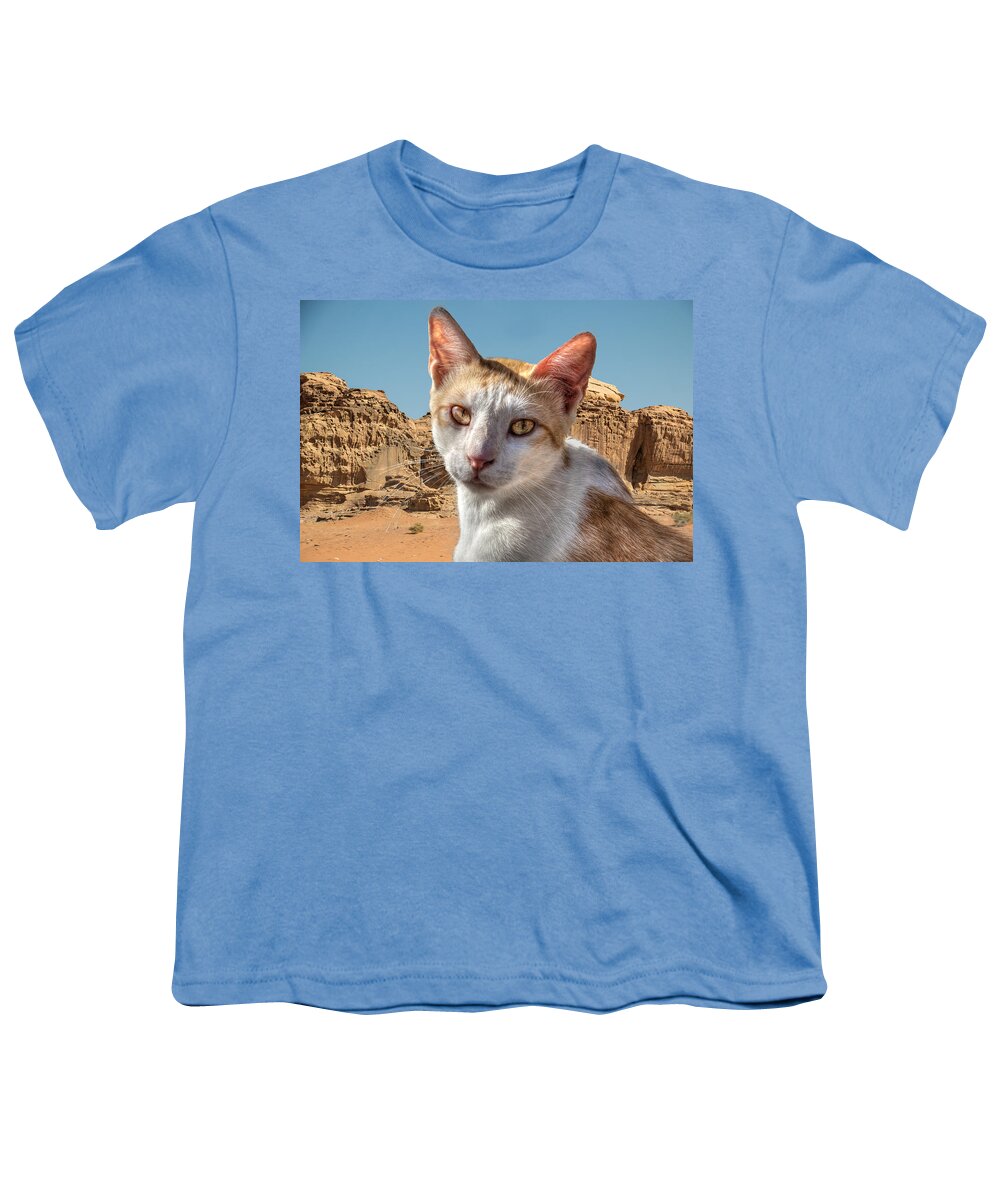 Cat Youth T-Shirt featuring the photograph Jordanian Cat by Richard Goldman