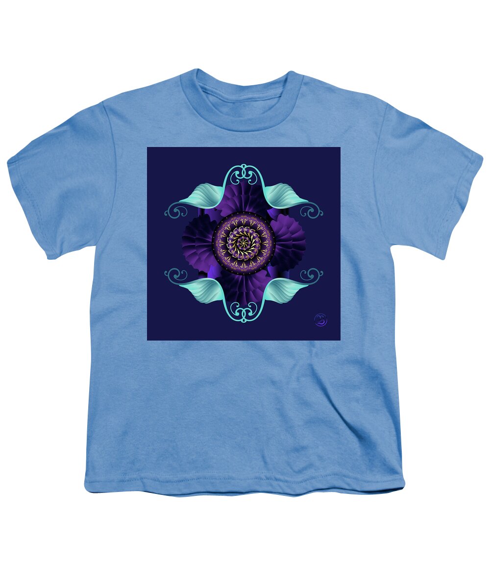 Mandala Youth T-Shirt featuring the digital art Kuklos No 4364 by Alan Bennington