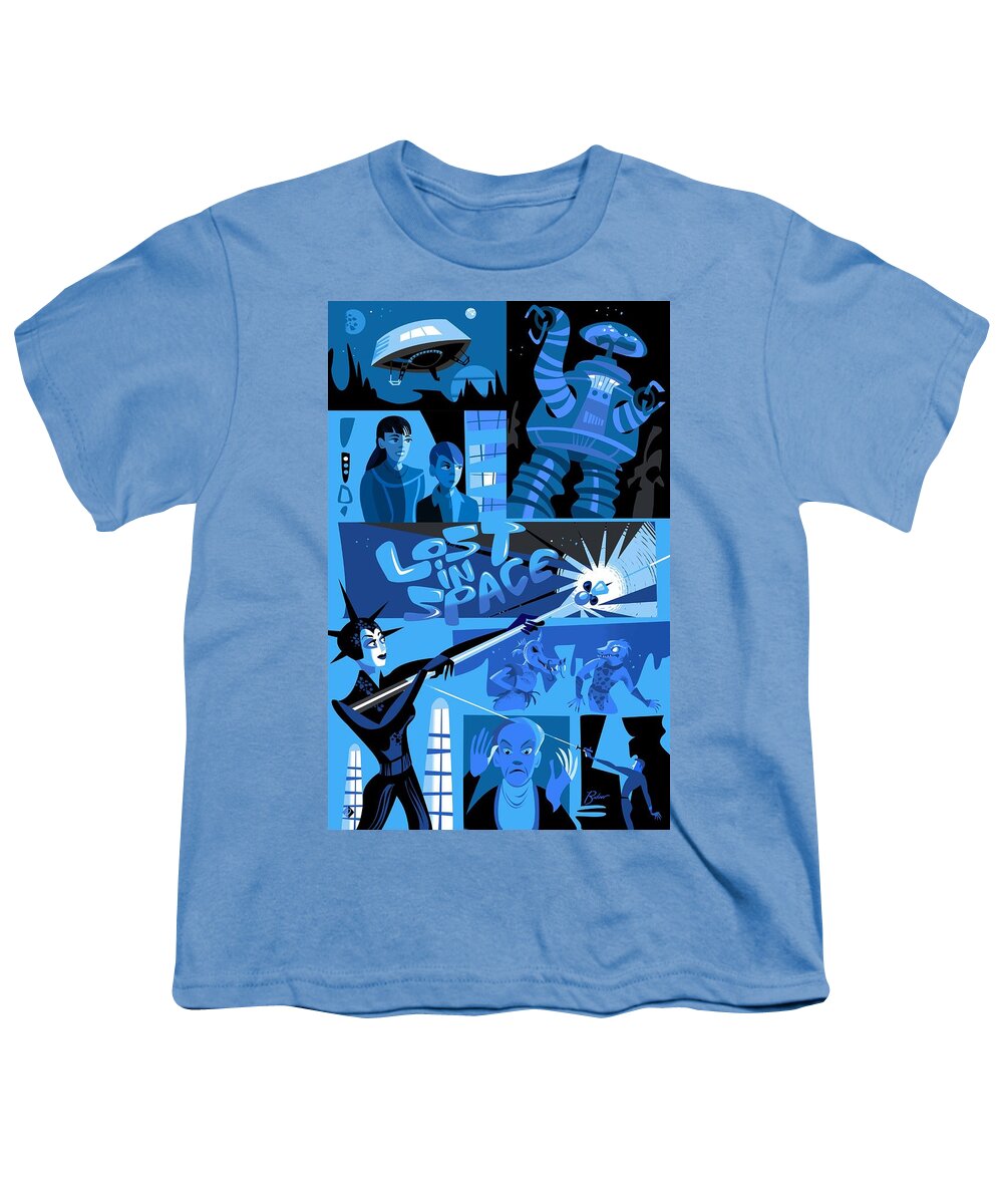 Lost In Space Youth T-Shirt featuring the digital art Lost in Space by Alan Bodner