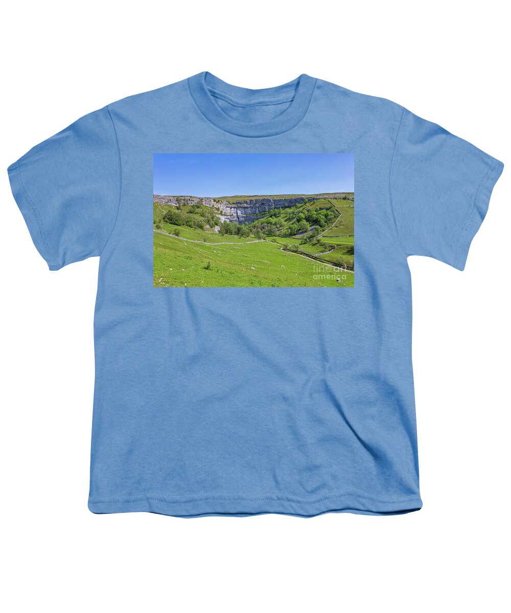 Cliff Youth T-Shirt featuring the photograph Malham Cove by Tom Holmes Photography