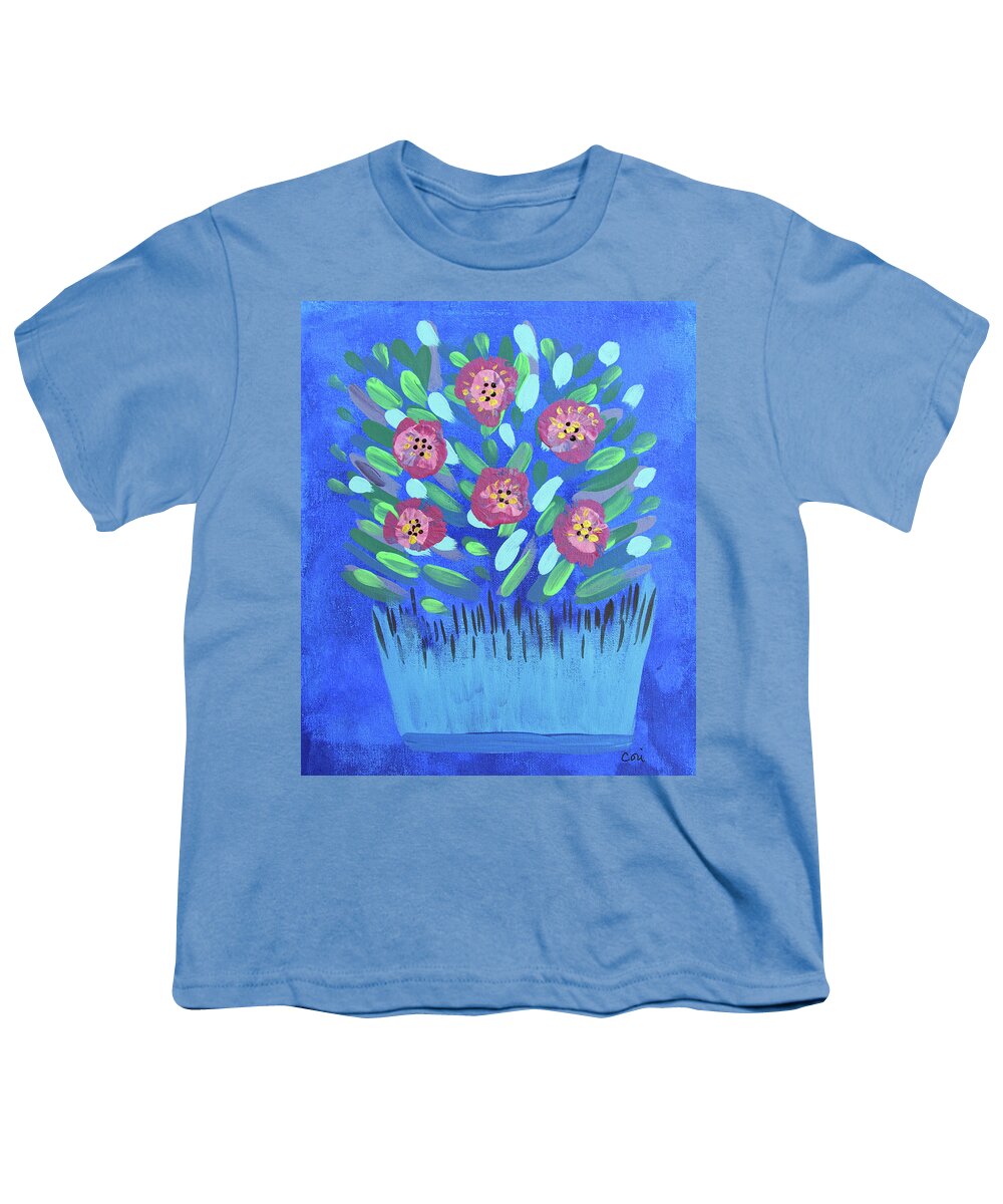 Flowers Youth T-Shirt featuring the painting More Flowers for Mom by Corinne Carroll