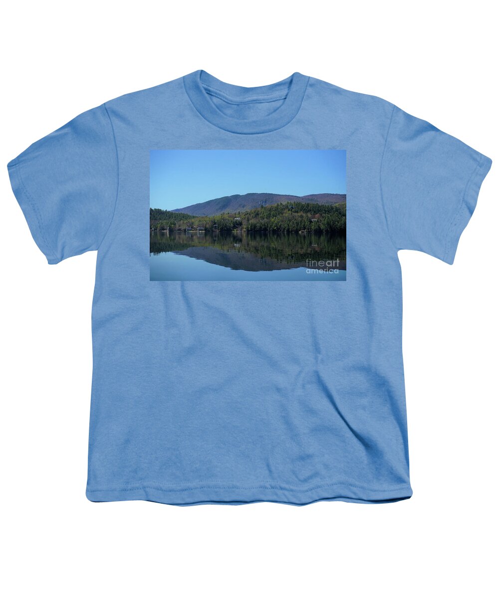 Newfound Lake Youth T-Shirt featuring the photograph Newfound Reflections of Hebron by Xine Segalas