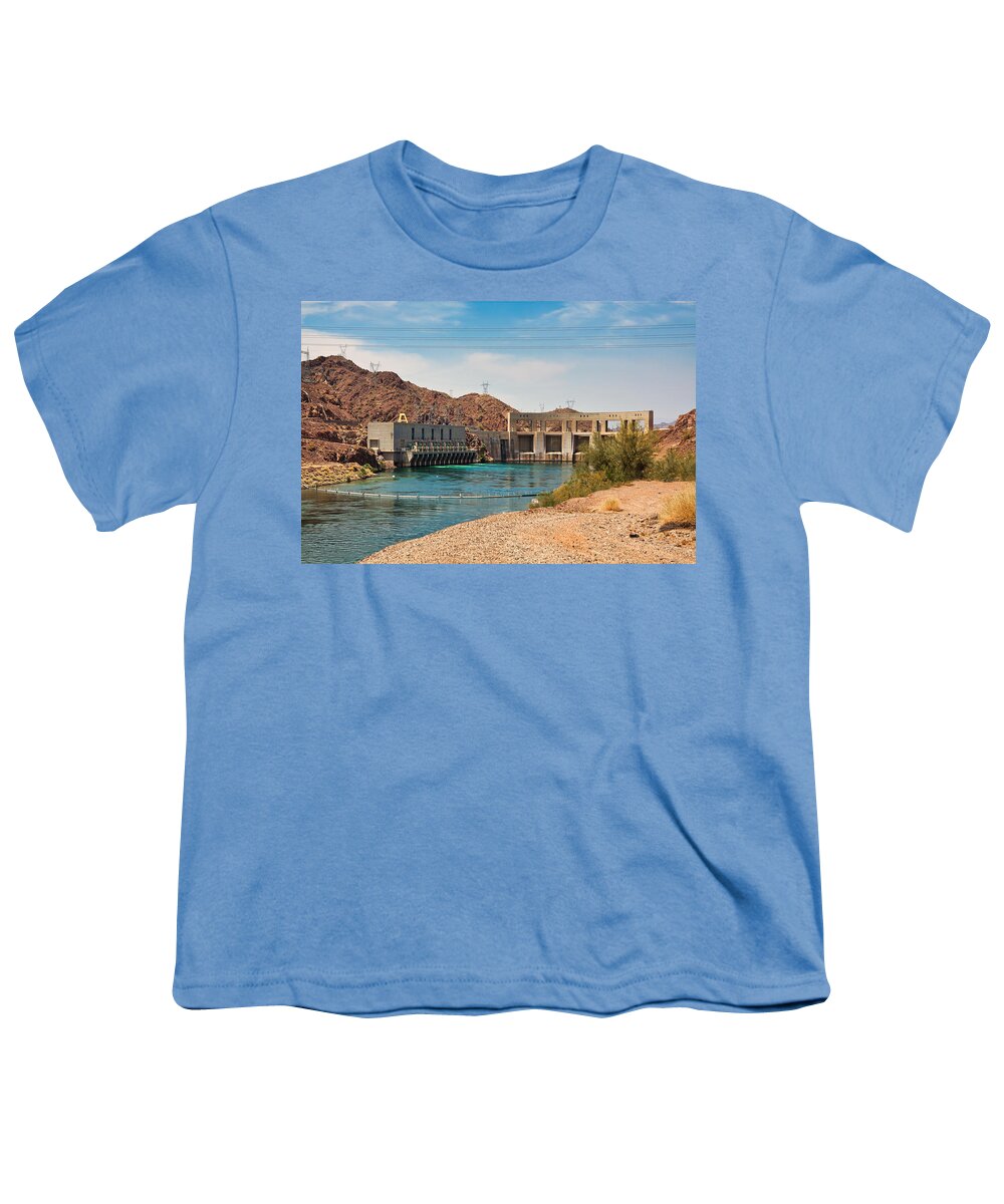 Parker Dam Youth T-Shirt featuring the photograph Parker Dam on Havasu Lake, Arizona by Tatiana Travelways