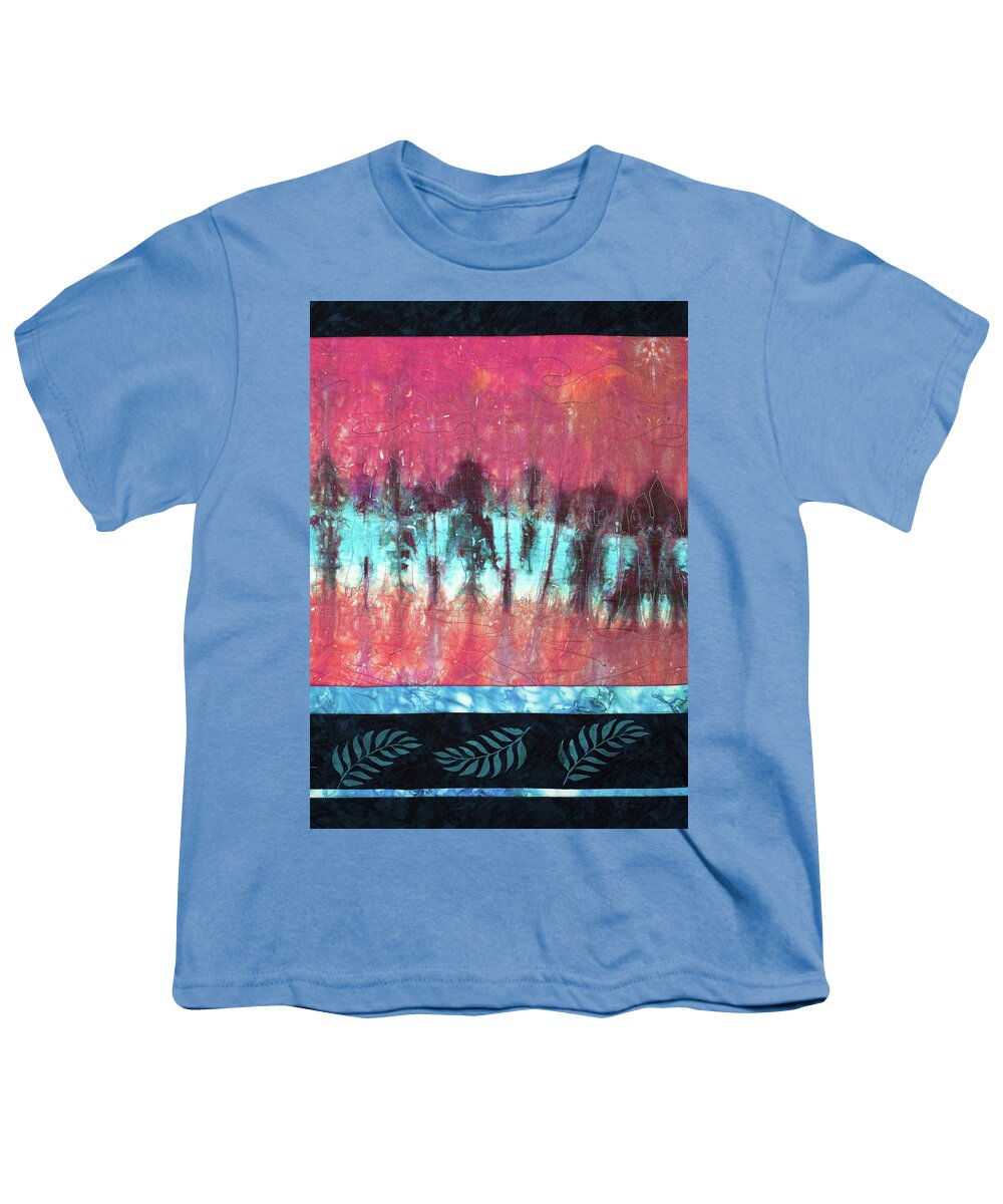 Fiber Art Youth T-Shirt featuring the mixed media Reflections 2 by Vivian Aumond