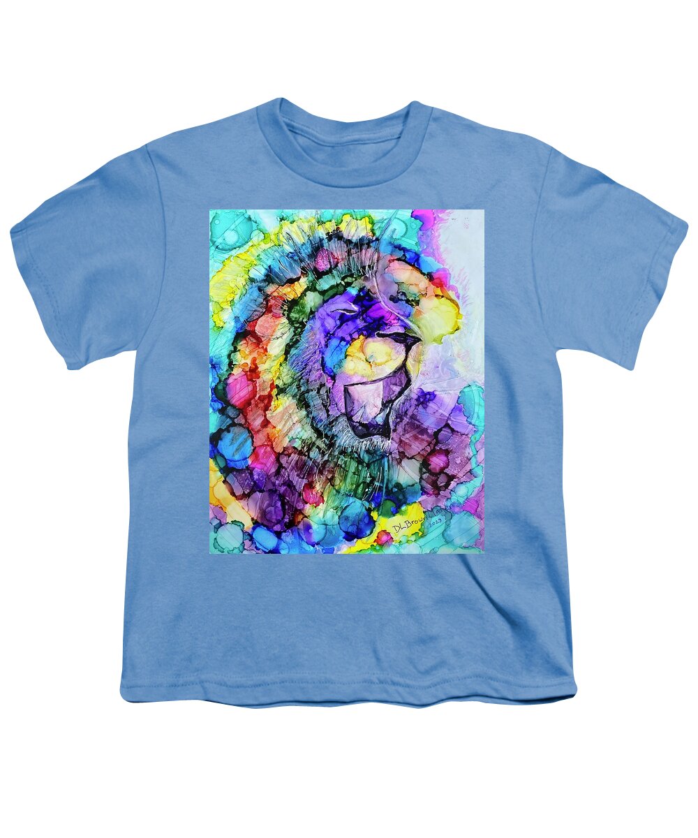 Rainbow Youth T-Shirt featuring the painting Run to the Roar - Redeeming the Rainbow by Deb Brown Maher