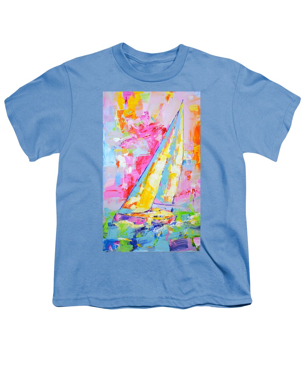 Sailboats Youth T-Shirt featuring the painting Sailboat 6. by Iryna Kastsova
