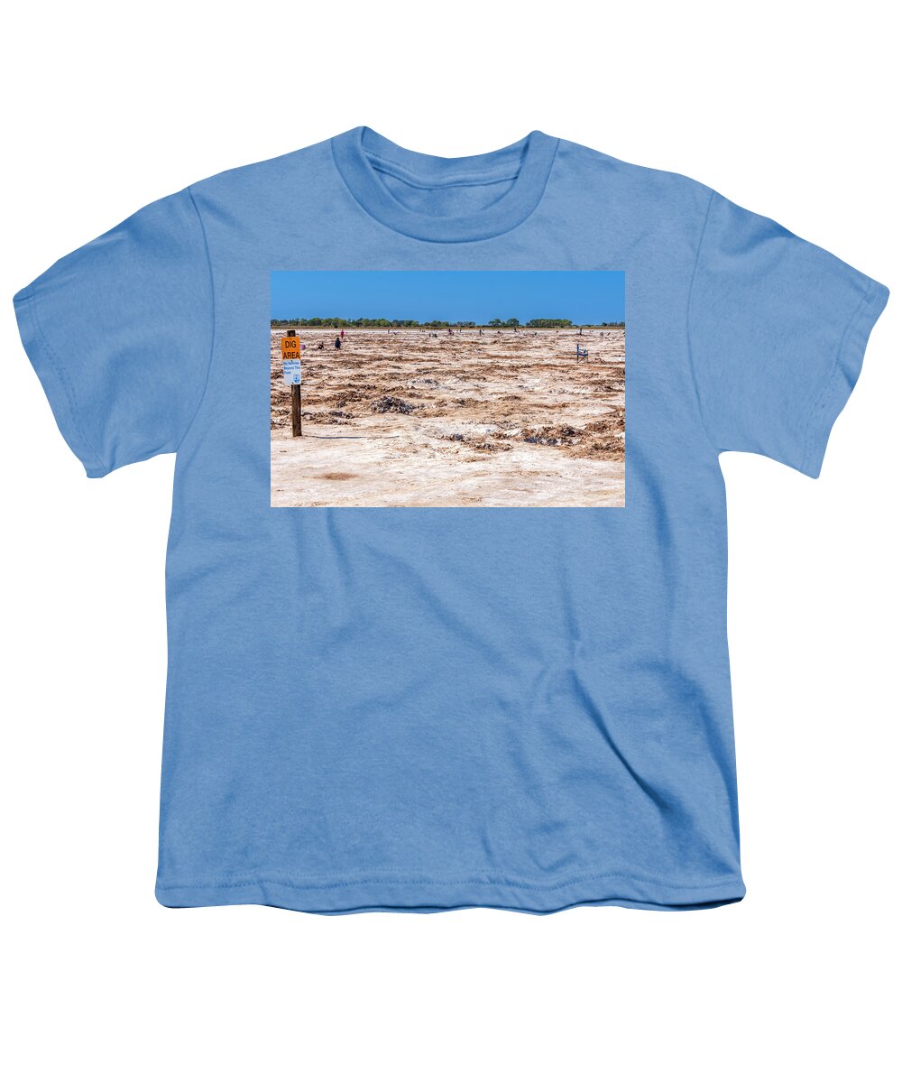 Oklahoma Youth T-Shirt featuring the photograph Salt Plains Dig Area For Crystals by Debra Martz