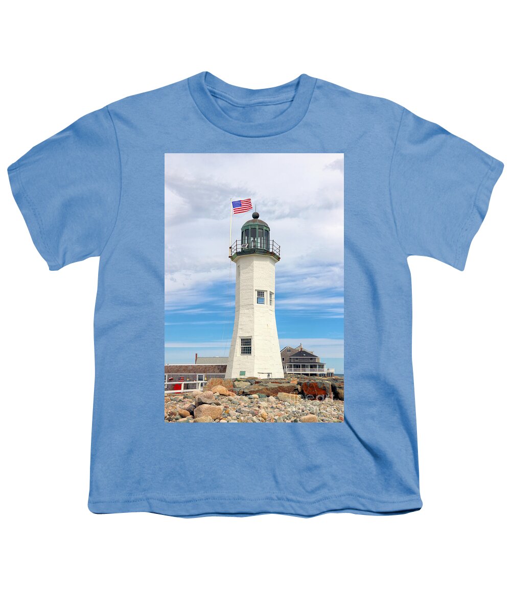 Scituate Light Youth T-Shirt featuring the photograph Scituate Light 2020 by Janice Drew