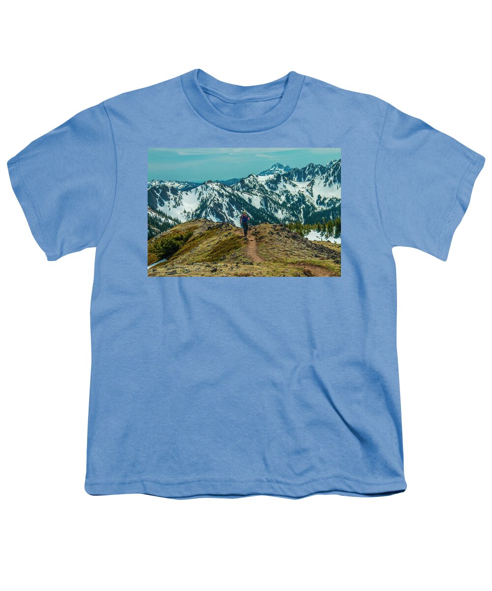 Outdoors Youth T-Shirt featuring the photograph Scurrying to the Top by Doug Scrima