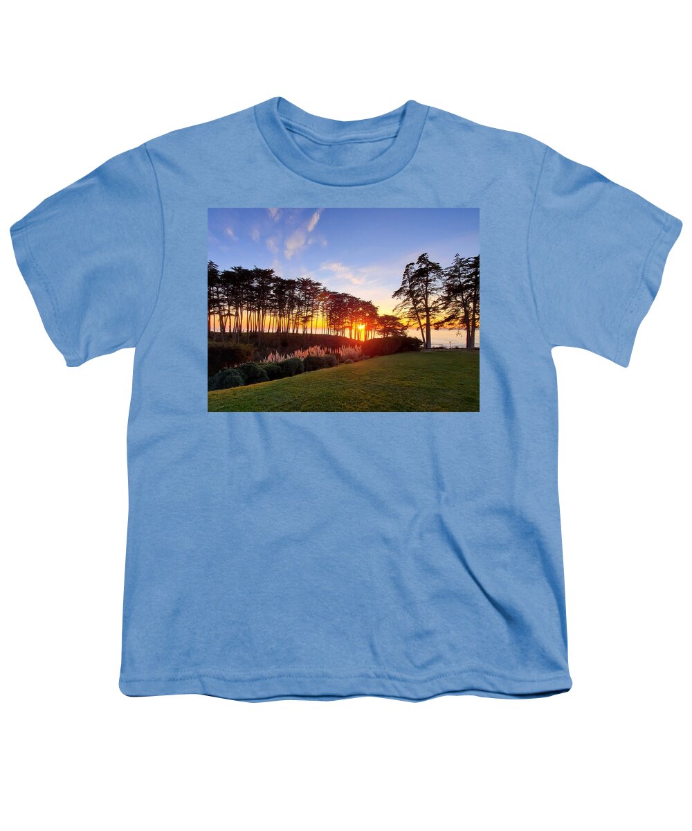 Seascape Youth T-Shirt featuring the photograph Seascape Sunset by Christy Pooschke
