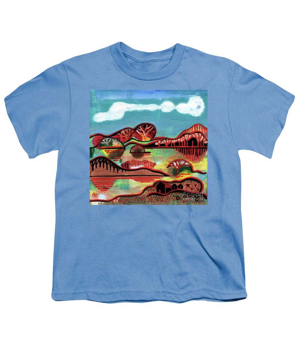 Collages Youth T-Shirt featuring the painting Season - Autumn by Ariadna De Raadt