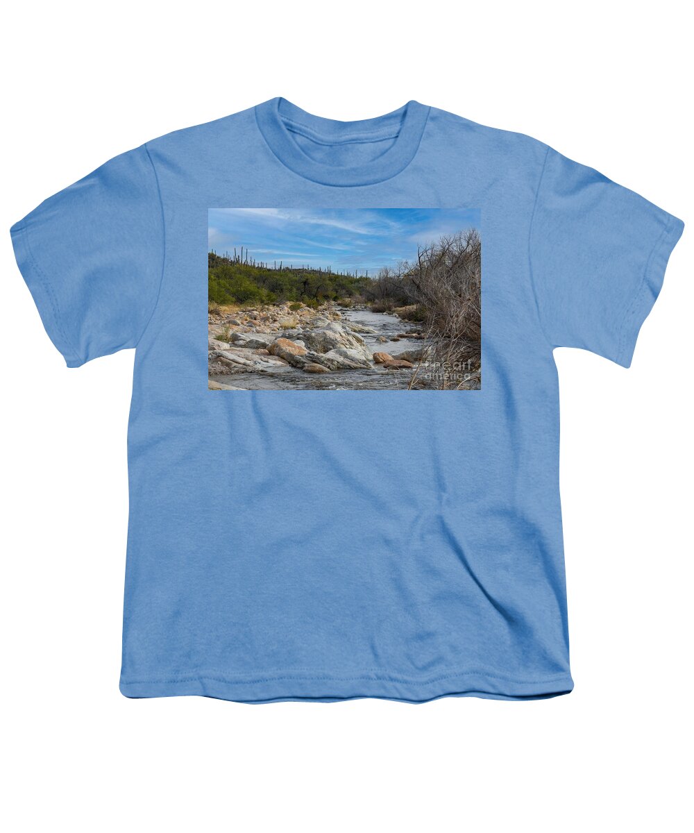 Stream In Catalina Mountains Youth T-Shirt featuring the digital art Stream in Catalina Mountains by Tammy Keyes