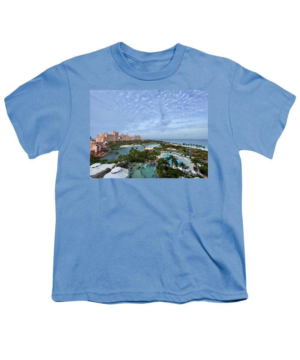 The Royal Youth T-Shirt featuring the photograph The Atlantis Nassau Bahamas View by Dennis Schmidt