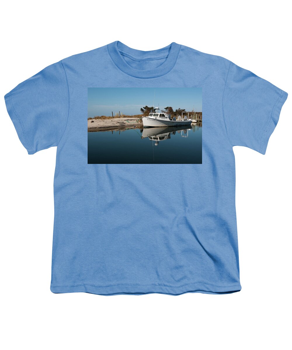 Fishing Youth T-Shirt featuring the photograph Traditional Outer Banks Boat by Fon Denton