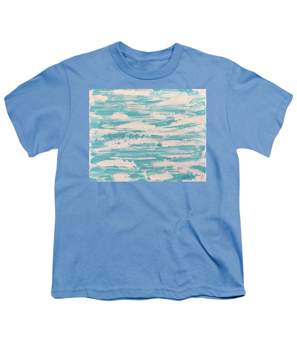 Tahiti Youth T-Shirt featuring the painting Turquoise de Tahiti by Medge Jaspan