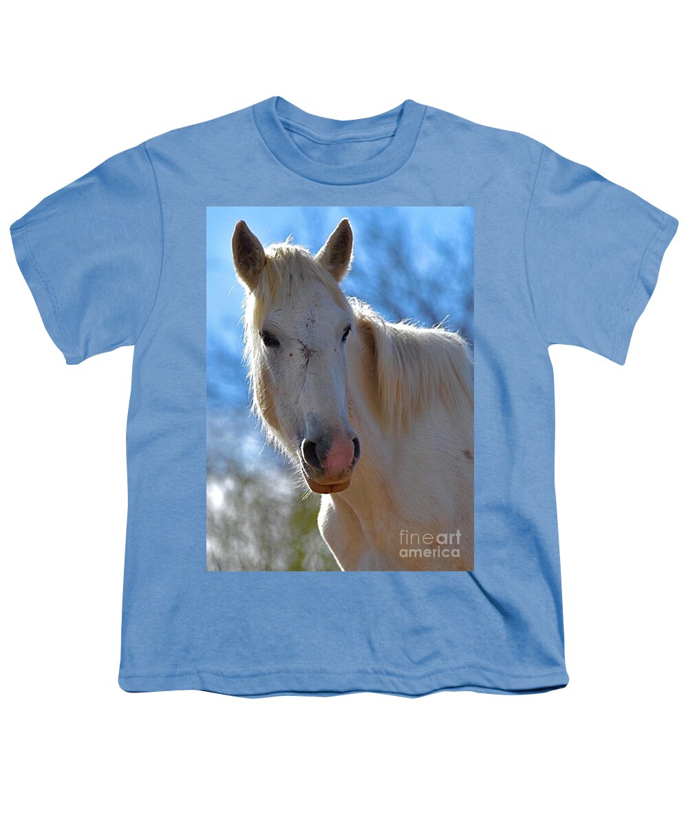 Salt River Wild Horse Youth T-Shirt featuring the digital art Warrior by Tammy Keyes