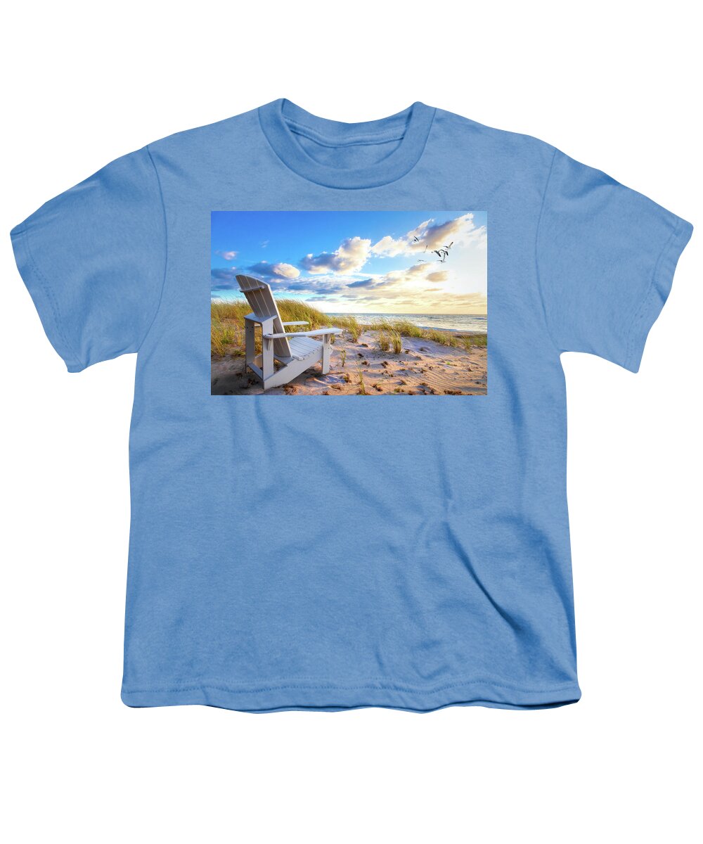 Clouds Youth T-Shirt featuring the photograph Whispers on the Dunes by Debra and Dave Vanderlaan
