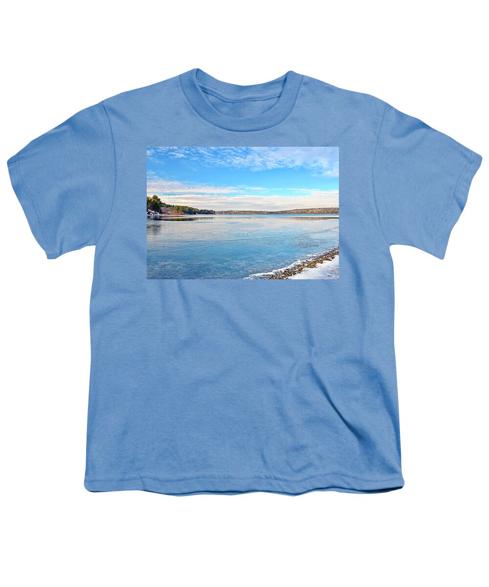 Nature Youth T-Shirt featuring the photograph Winter day on the water by Monika Salvan