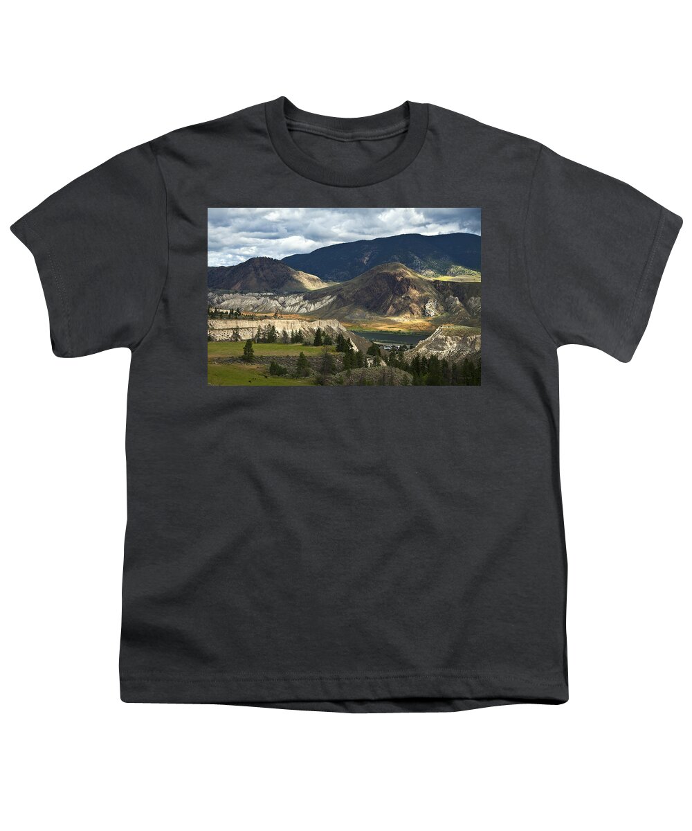 Landscape Youth T-Shirt featuring the photograph Along The River by Theresa Tahara