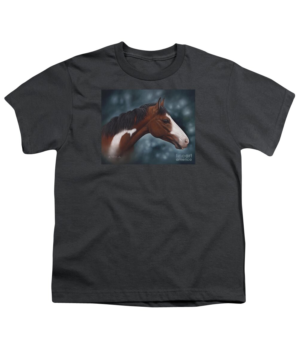 Horses Youth T-Shirt featuring the painting Cara Blanca by Ricardo Chavez-Mendez