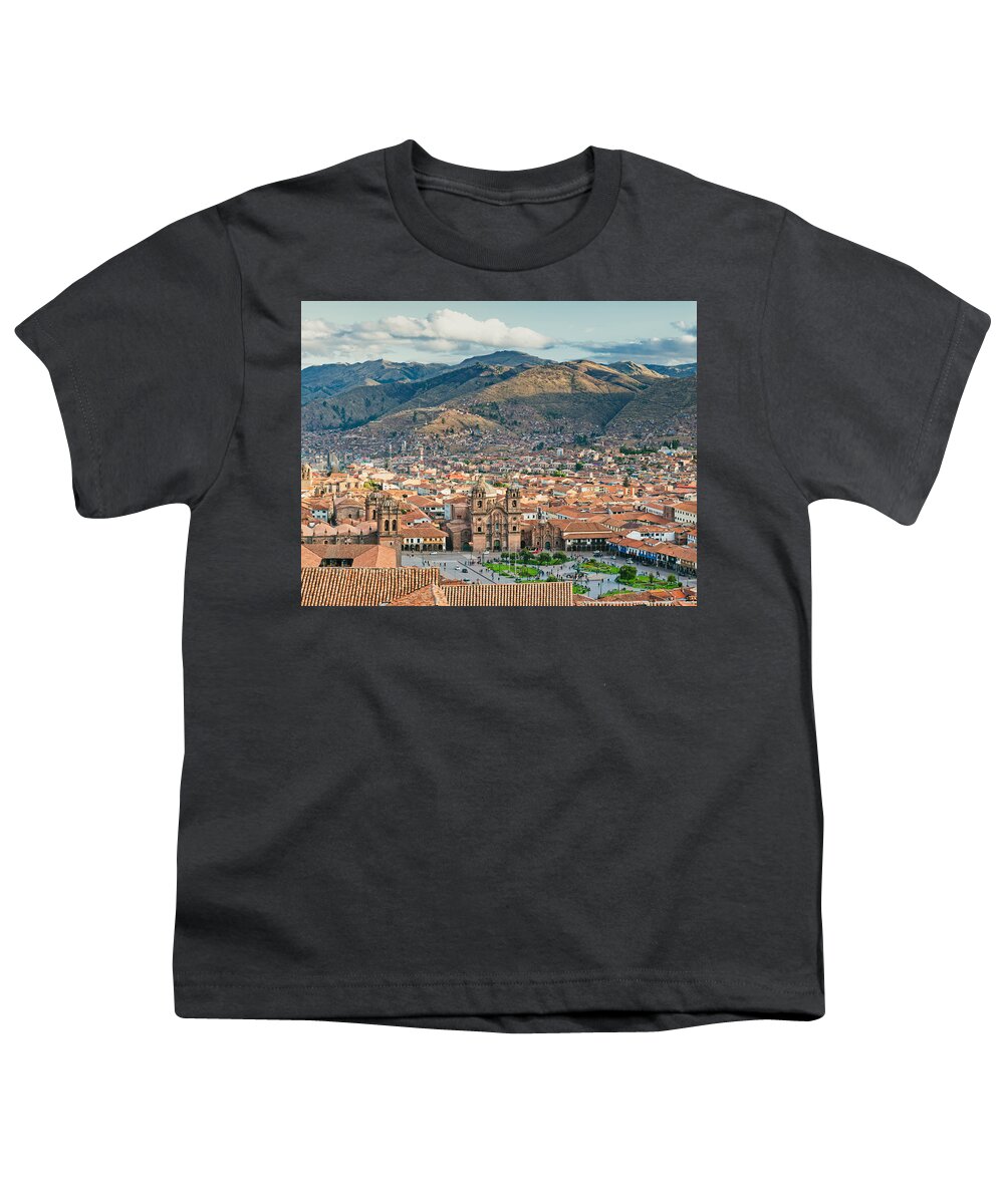 Above Youth T-Shirt featuring the photograph City of Cuzco #1 by U Schade