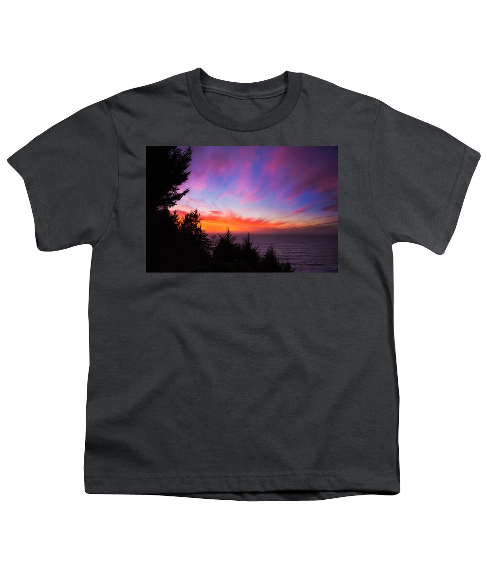 Sunset Youth T-Shirt featuring the photograph Coastal Skies #2 by Darren White