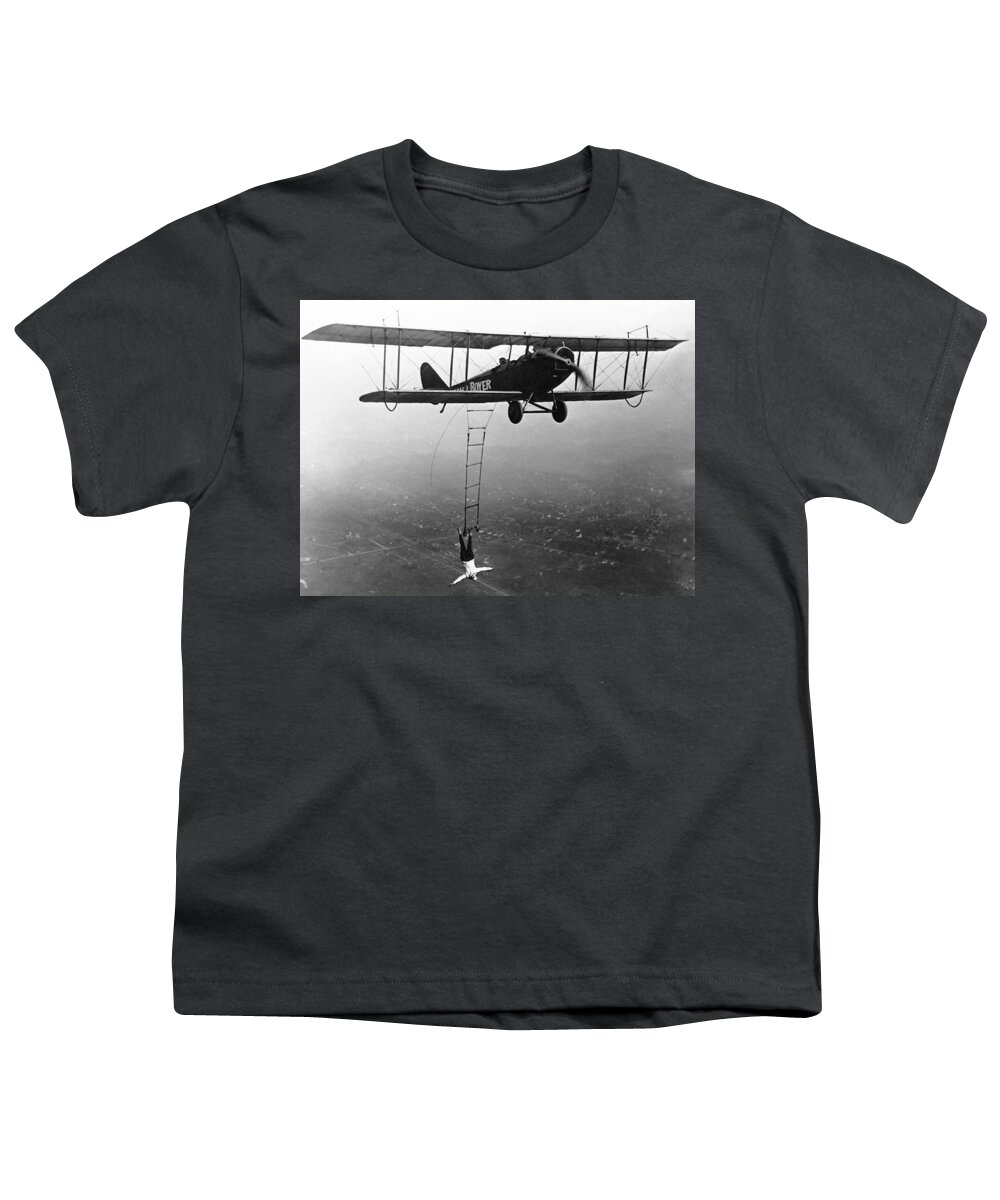 Entertainment Youth T-Shirt featuring the photograph Lillian Boyer, American Daredevil Wing #1 by Science Source