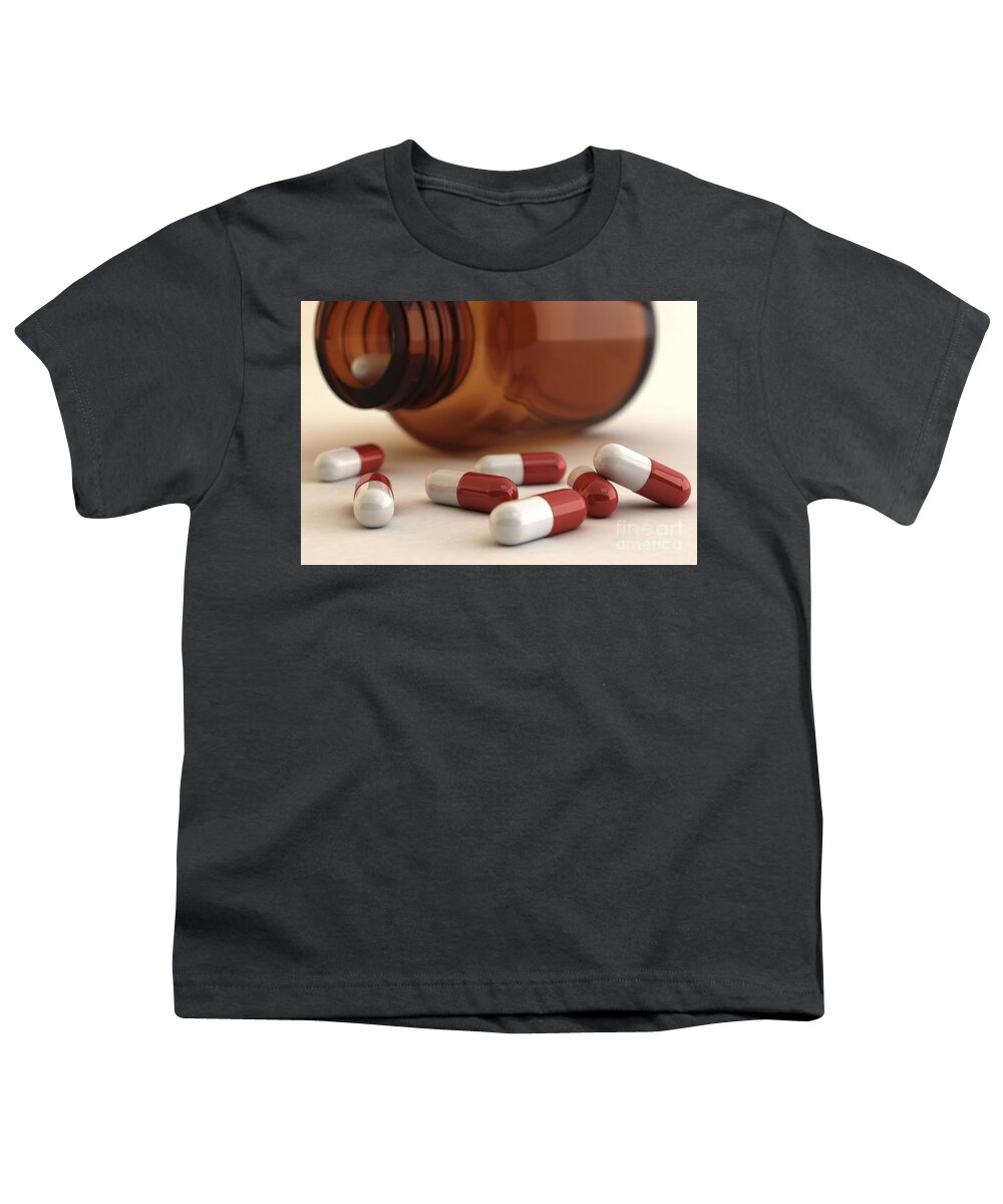 Medicine Youth T-Shirt featuring the photograph Spilled Medication #1 by Science Picture Co