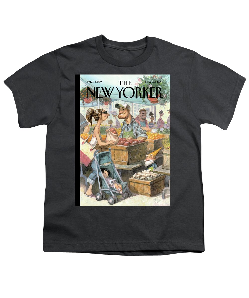 Market Youth T-Shirt featuring the painting Small Growers by Peter de Seve