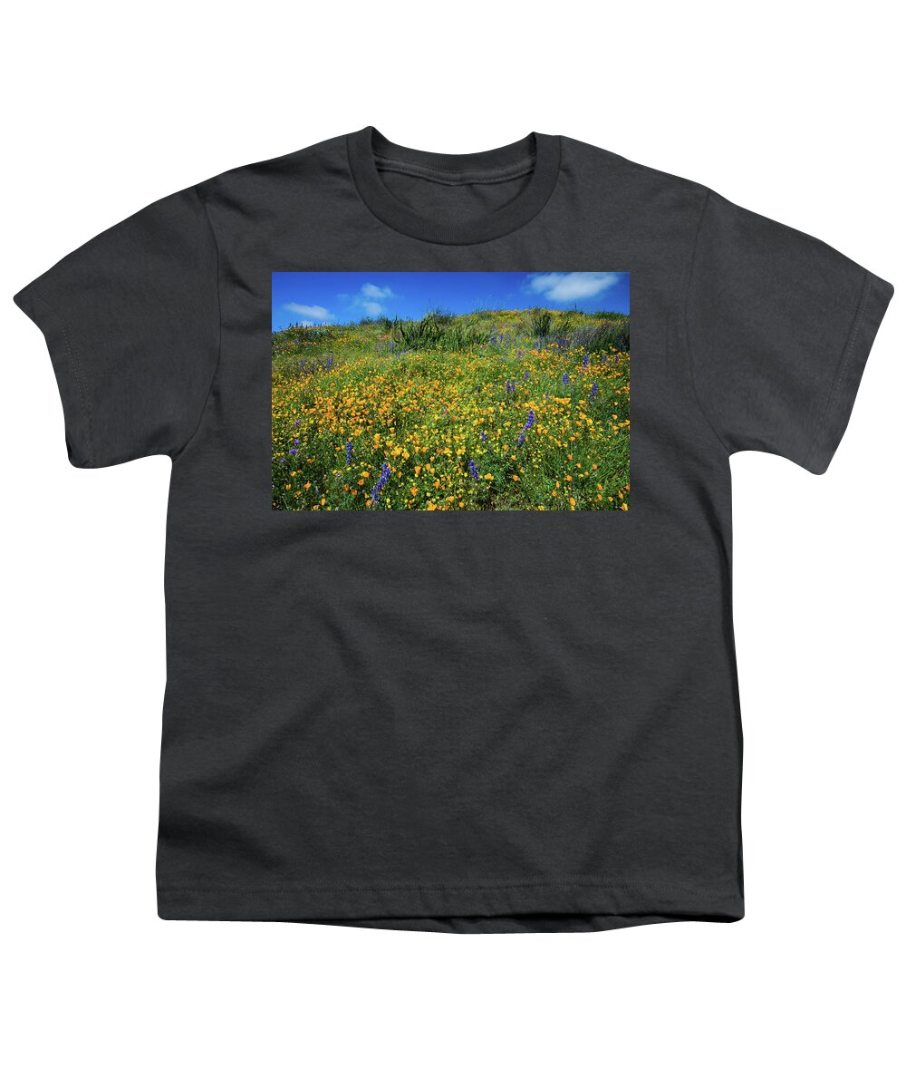 Photography Youth T-Shirt featuring the photograph California Poppies Eschscholzia #10 by Panoramic Images