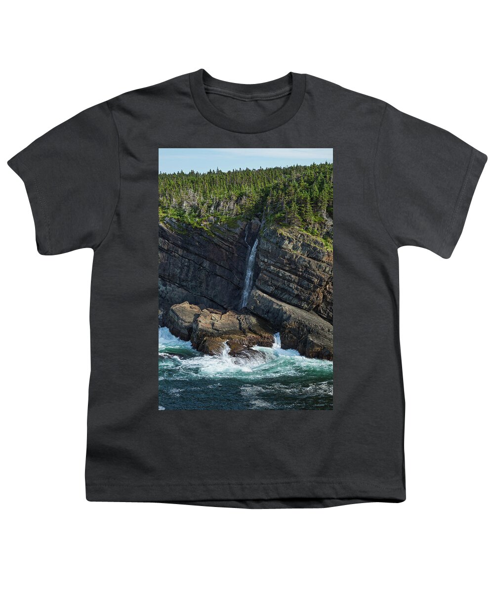 Atlantic Coast Youth T-Shirt featuring the photograph Coast Southeast Of Pouch Cove Killick #2 by Carl Bruemmer
