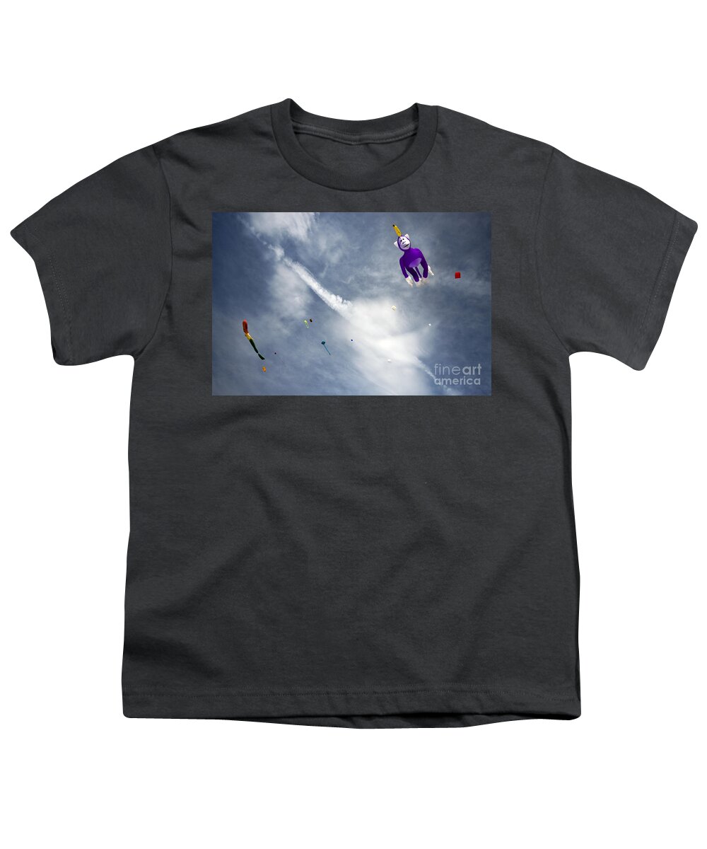 Kite Youth T-Shirt featuring the photograph Kites On The Sky #2 by Ang El