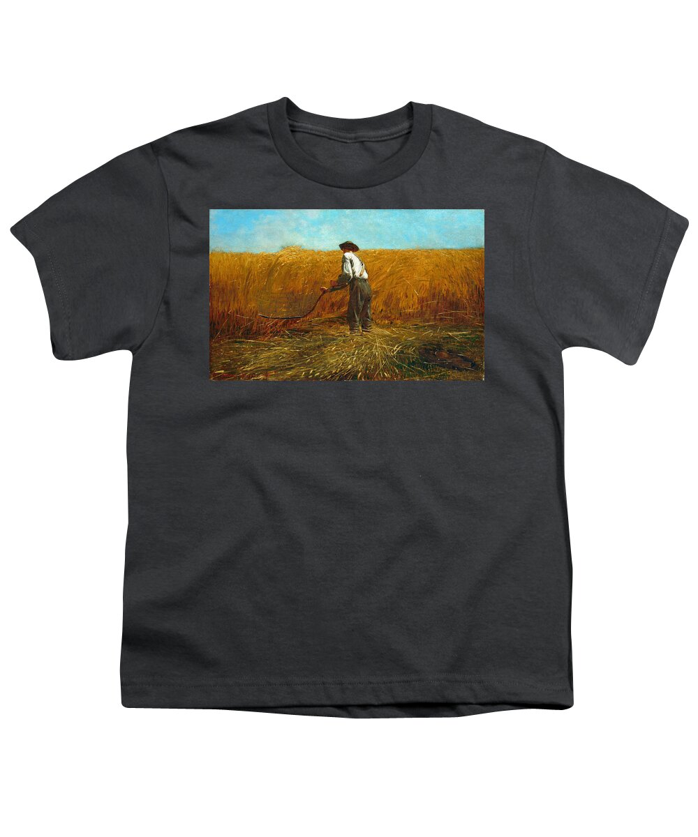 Winslow Homer Youth T-Shirt featuring the painting The Veteran in a New Field #7 by Winslow Homer