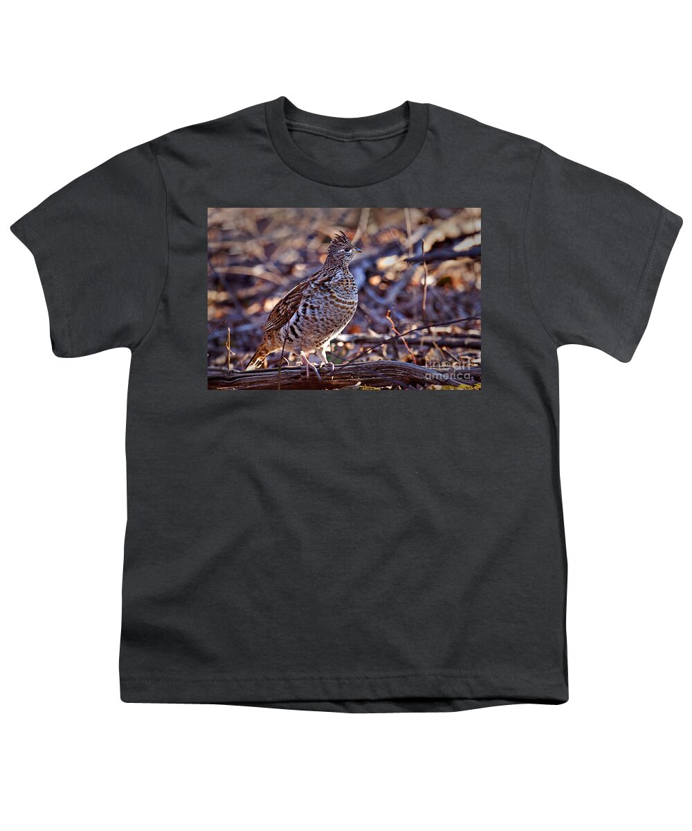Bedford Youth T-Shirt featuring the photograph Ruffed Grouse by Ronald Lutz