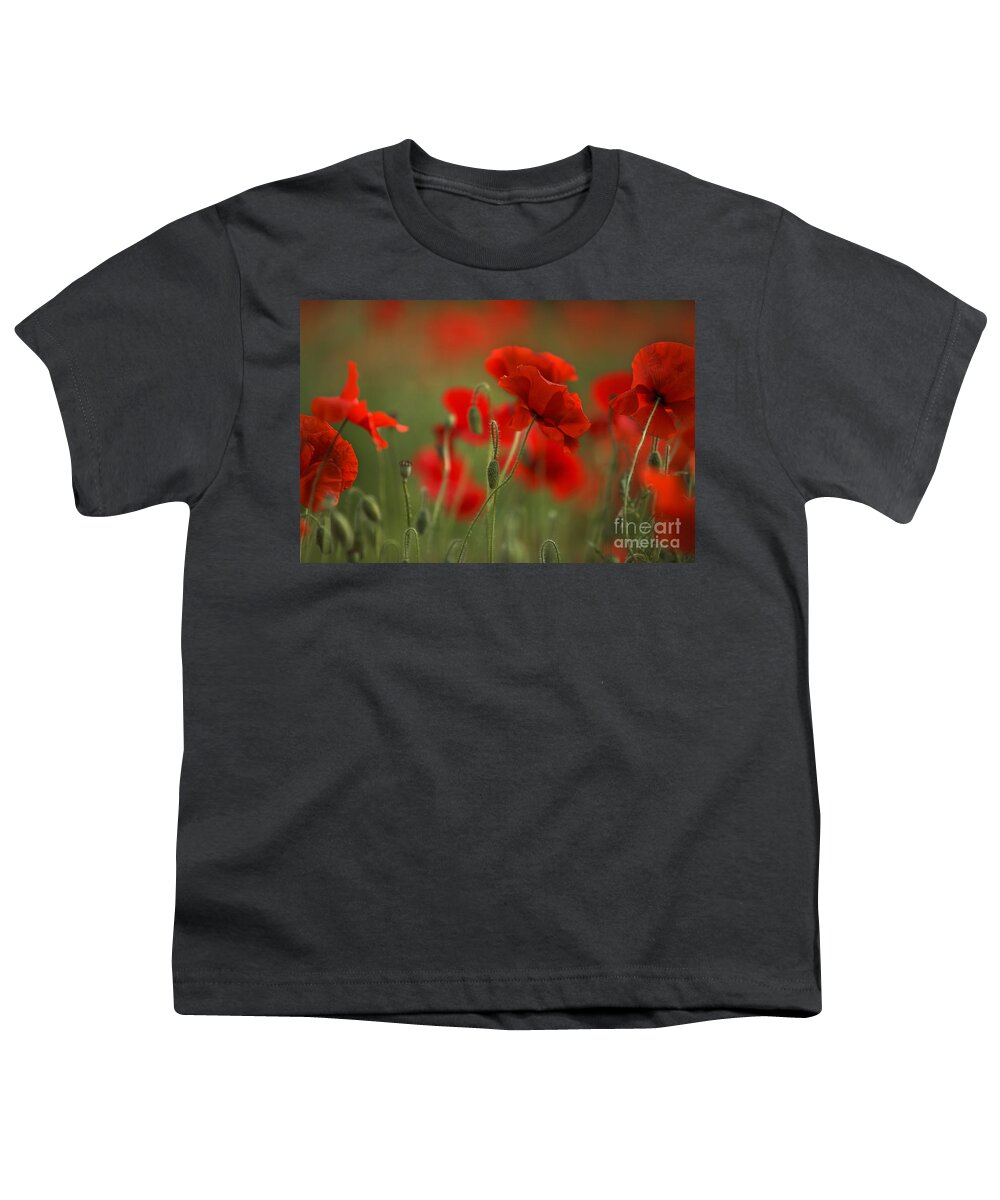 Poppy Youth T-Shirt featuring the photograph Red #6 by Nailia Schwarz