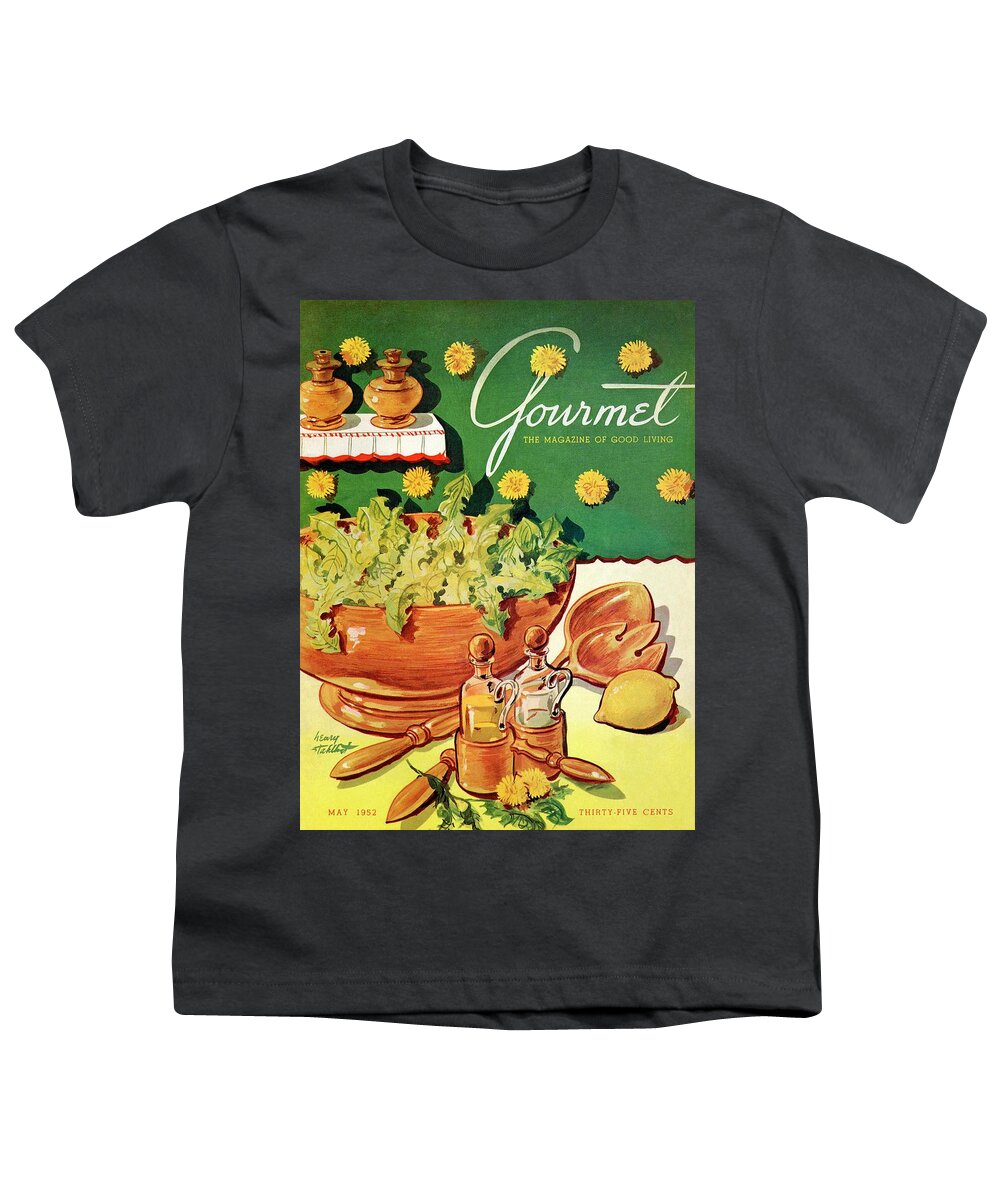 Food Youth T-Shirt featuring the photograph A Gourmet Cover Of Dandelion Salad by Henry Stahlhut