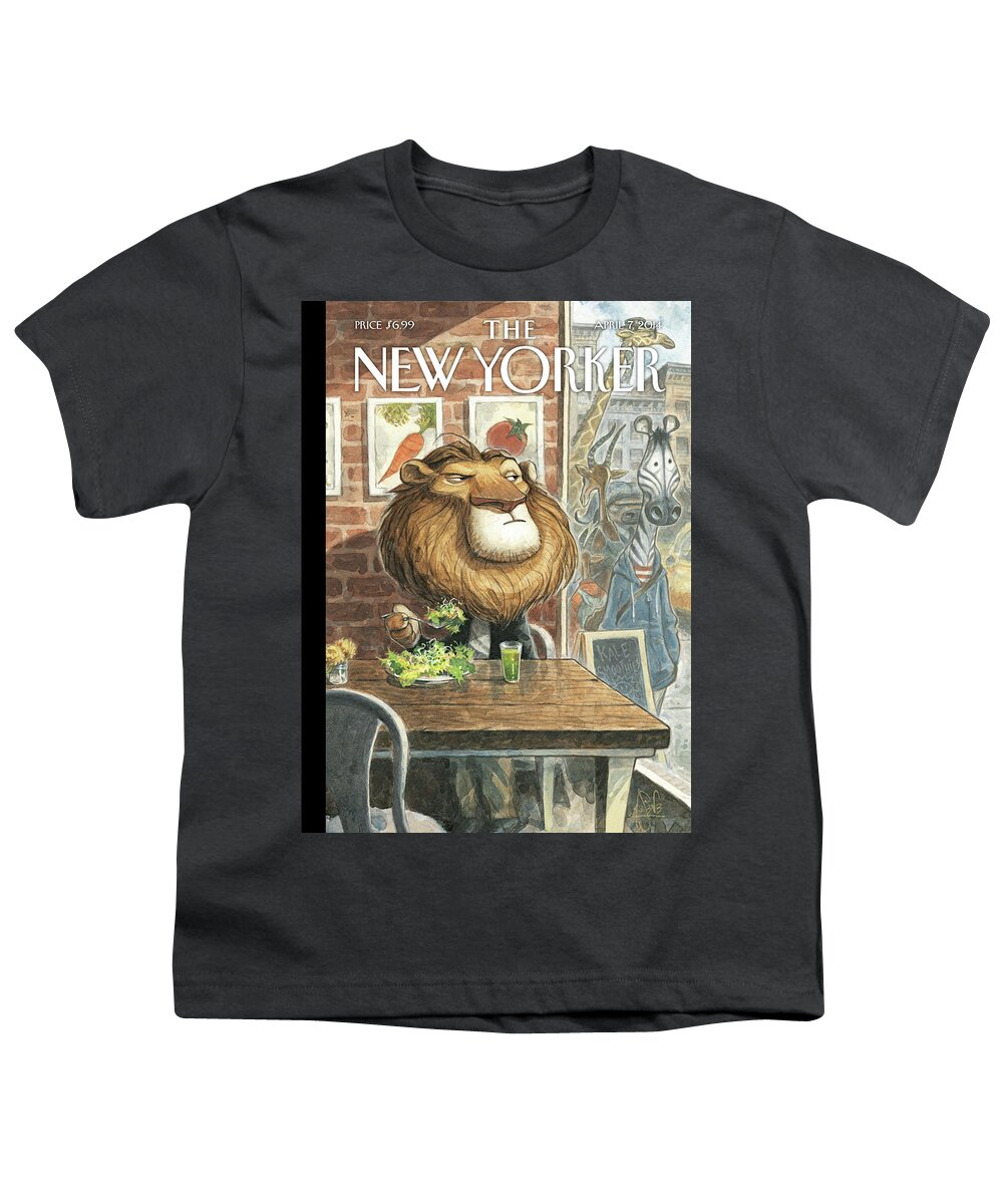 Restaurant Youth T-Shirt featuring the painting A New Leaf by Peter de Seve