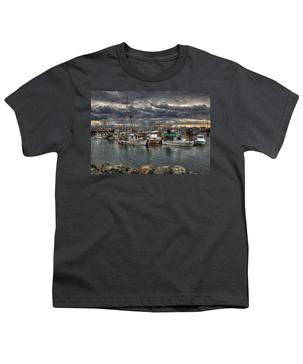 Boats Youth T-Shirt featuring the photograph A Port In The Storm by Randy Hall