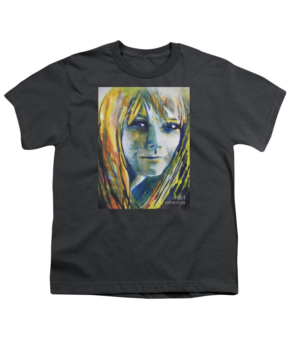 Watercolor And Gouache Painting Youth T-Shirt featuring the painting Actress Gwyneth Paltrow by Chrisann Ellis