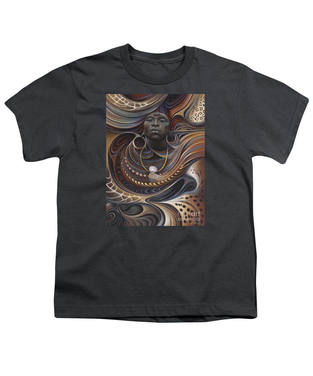 African Youth T-Shirt featuring the painting African Spirits I by Ricardo Chavez-Mendez