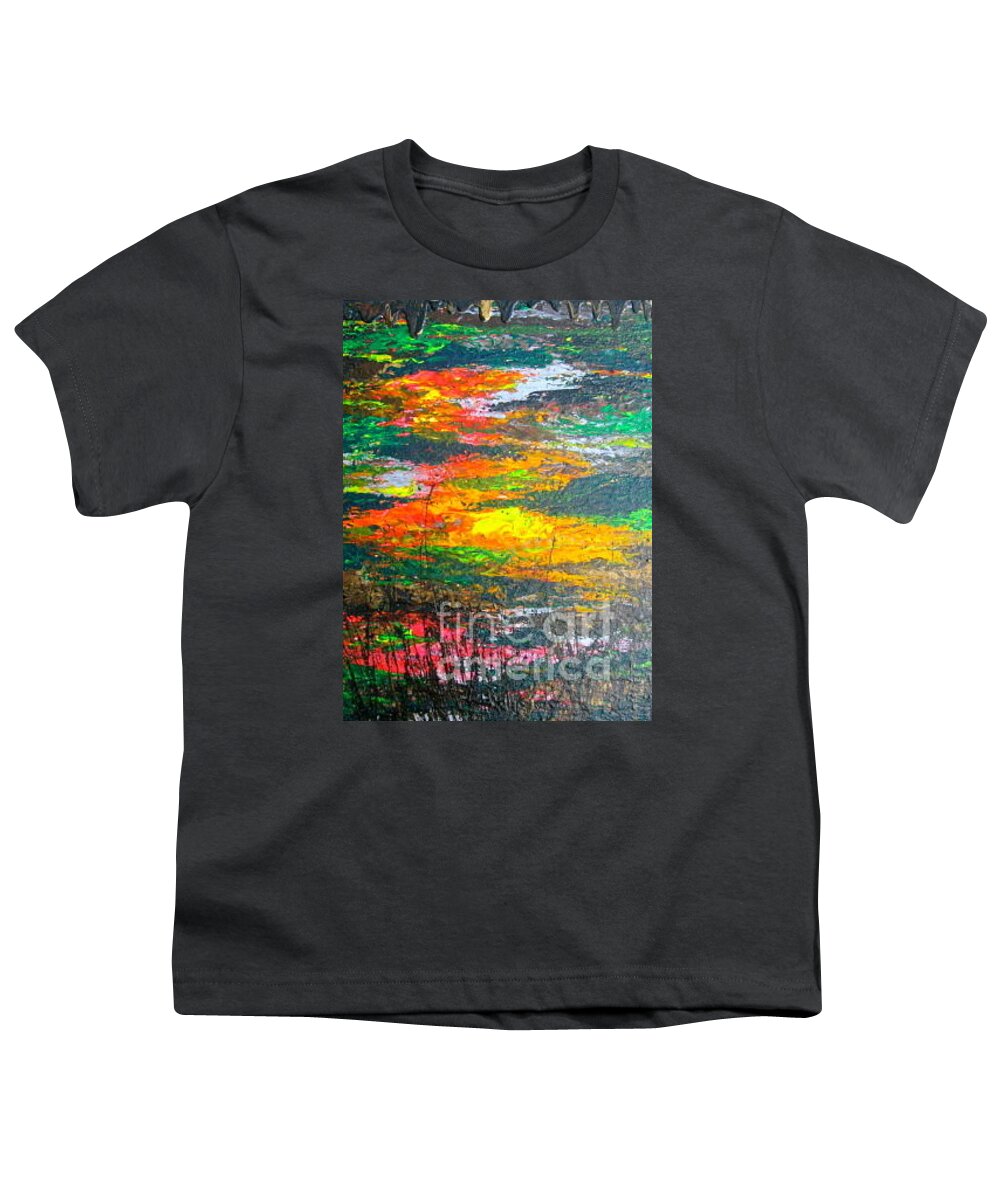 Abstract Youth T-Shirt featuring the painting Amazon Jungle by Jacqueline Athmann